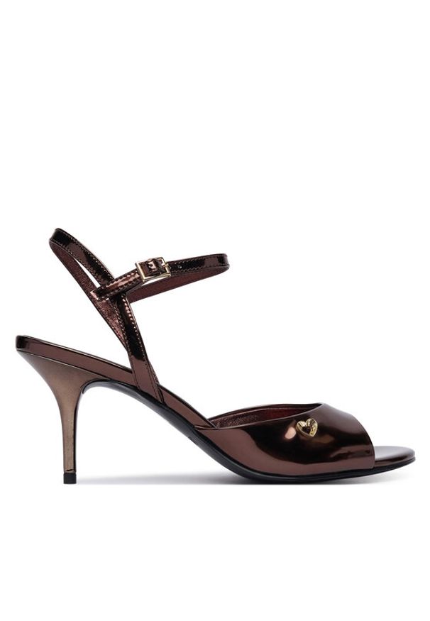 Love Moschino - LOVE MOSCHINO Sandały JA16107G0OJE0203 Czarny. Kolor: czarny. Materiał: skóra