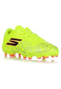 skechers - Buty piłkarskie Skechers SKX 1.5 FG. Kolor: wielokolorowy, czarny, zielony. Materiał: guma, materiał, tkanina, syntetyk. Sport: piłka nożna