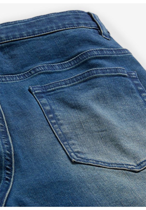 bonprix - Dżinsy loose fit z regulowaną talią, prosta nogawka. Kolor: niebieski