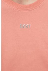 DKNY - Dkny t-shirt bawełniany DP1T8521 kolor różowy. Kolor: różowy. Materiał: bawełna. Wzór: aplikacja #4