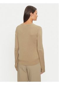 United Colors of Benetton - United Colors Of Benetton Sweter 1ZRED10BL Beżowy Regular Fit. Kolor: beżowy. Materiał: jedwab, wiskoza