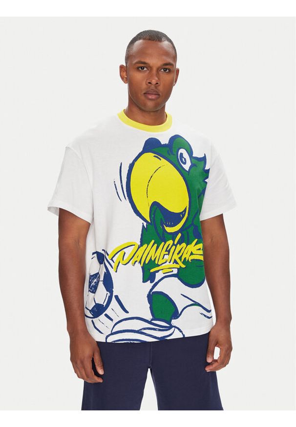 Puma T-Shirt CWC Hoops x Palmeiras 631705 Biały Regular Fit. Kolor: biały. Materiał: bawełna