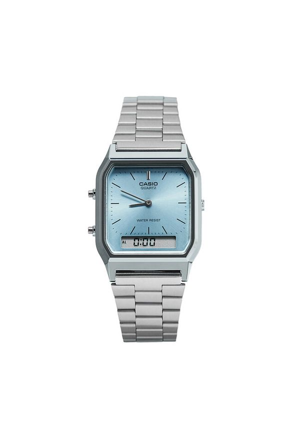 Zegarek Casio. Kolor: srebrny. Styl: vintage