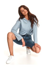 TOP SECRET - Jeansowe spodenki damskie do kolan. Kolor: niebieski. Materiał: jeans. Długość: do kolan. Sezon: jesień #7