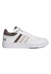 Adidas - Buty adidas Hoops 3.0 M IG7913 białe. Okazja: na co dzień. Kolor: biały. Materiał: skóra, syntetyk, guma. Szerokość cholewki: normalna