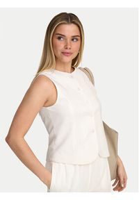 only - ONLY Kamizelka garniturowa Goa 15363724 Biały Regular Fit. Kolor: biały. Materiał: len #5