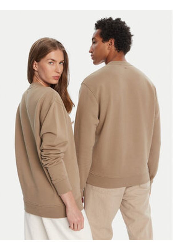 AMI PARIS Bluza HSW060.730 Khaki Regular Fit. Kolor: brązowy. Materiał: bawełna