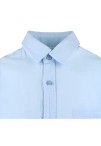 Koszula Weekendowa z Lnem, Krótki Rękaw - Brave Soul - Błękitna. Okazja: na co dzień. Kolor: niebieski. Materiał: bawełna, len. Długość rękawa: krótki rękaw. Długość: krótkie. Styl: casual #4