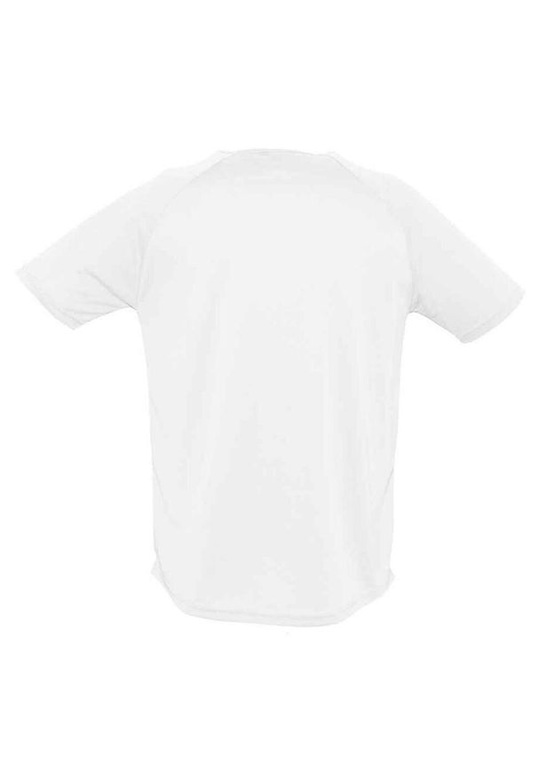 SOL'S - Męska Sportowa Koszulka Raglanowa. Kolor: biały. Długość rękawa: raglanowy rękaw. Sport: turystyka piesza