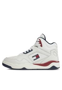 Tommy Jeans Sneakersy Tjm Basket Mid Top EM0EM01318 Biały. Kolor: biały. Materiał: skóra #4