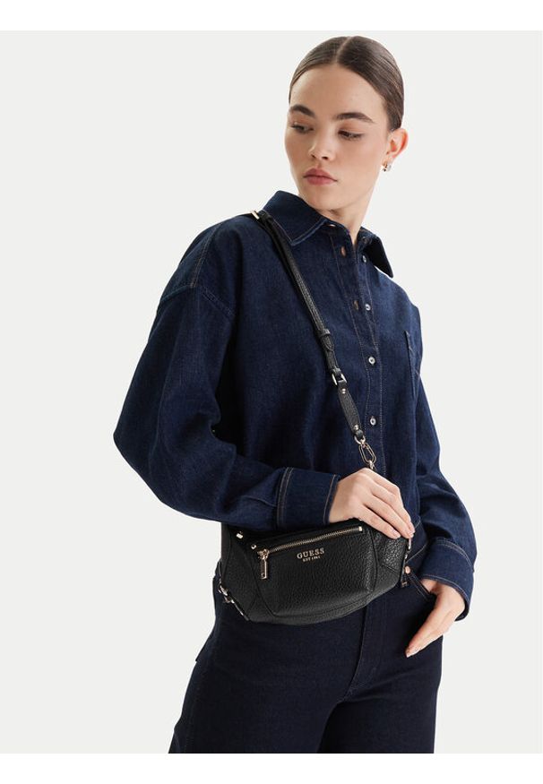 Guess Torebka Marsha Mini HWBG95 01720 Czarny. Kolor: czarny. Materiał: skórzane