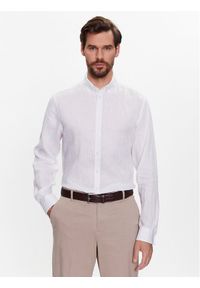 Koszula Casual Friday. Okazja: na co dzień. Kolor: biały. Materiał: len. Styl: casual #1