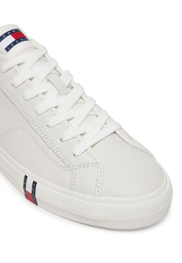 Tommy Jeans Sneakersy Archive Vulc. Y2K Long Lace EM0EM01676 Écru. Materiał: skóra