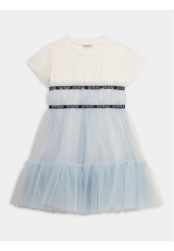 Guess Sukienka elegancka J4RK26 K6YW0 Błękitny Regular Fit. Kolor: niebieski. Materiał: bawełna. Styl: elegancki