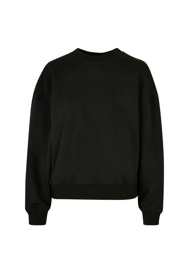 BUILD YOUR BRAND - Bluza Damska Dekolt W Szpic Oversized. Kolor: czarny