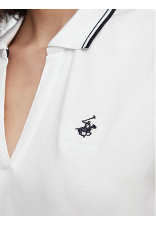 Beverly Hills Polo Club Polo P-SS26W-P0022 Biały Regular Fit. Typ kołnierza: polo. Kolor: biały. Materiał: bawełna