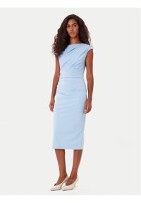 Rinascimento Sukienka koktajlowa CFC0125334003 Błękitny Slim Fit. Kolor: niebieski. Materiał: syntetyk. Styl: wizytowy