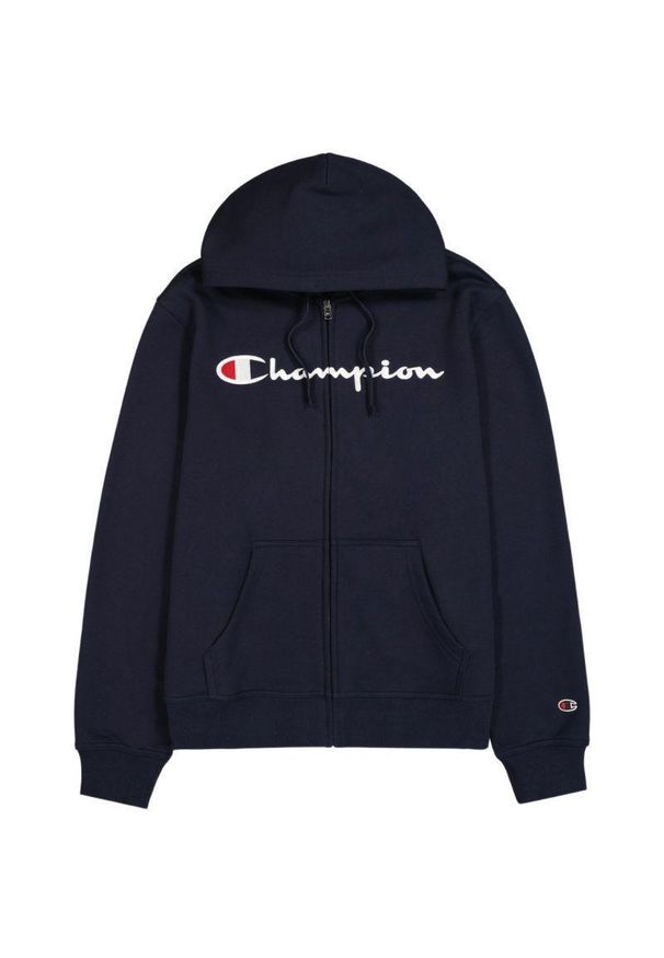 Champion - Męska Rozpinana Bluza Z Kapturem. Typ kołnierza: kaptur. Kolor: niebieski