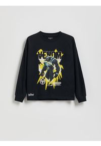 Reserved - Longsleeve Rivals - czarny. Kolor: czarny. Materiał: bawełna, dzianina. Długość rękawa: długi rękaw
