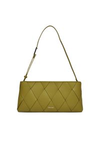 Calvin Klein Torebka Ck Woven Elongated Shoulder Bag K60K612992 Zielony. Kolor: zielony. Materiał: skórzane