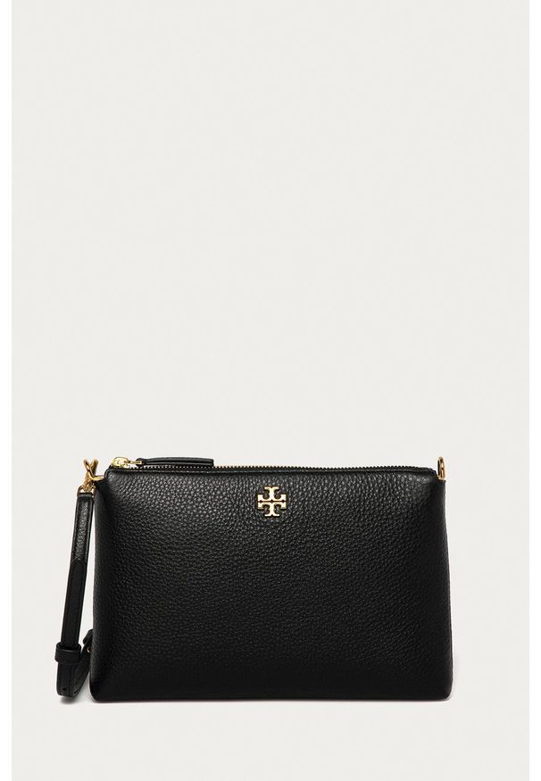 Tory Burch - Torebka skórzana. Kolor: czarny. Materiał: skórzane. Rodzaj torebki: na ramię