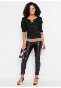 bonprix - Sweter. Typ kołnierza: kokarda. Kolor: czarny. Materiał: dzianina. Styl: elegancki #2