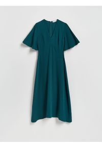 Reserved - Sukienka z lyocellem - niebieski. Kolor: niebieski. Materiał: tkanina #1