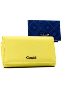 4U CAVALDI - Portfel damski 4U Cavaldi GD29-DNM żółty. Kolor: żółty. Materiał: skóra ekologiczna, materiał