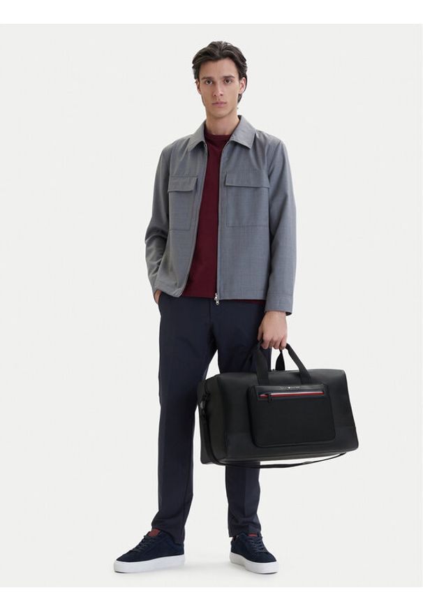 TOMMY HILFIGER - Tommy Hilfiger Torba Th Foundation Duffle AM0AM14160 Czarny. Kolor: czarny. Materiał: skóra