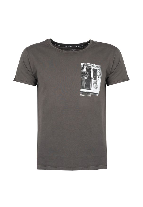 Pepe Jeans T-shirt "Tide" | PM508528 | Tide | Mężczyzna | Czarny. Okazja: na co dzień. Kolor: czarny. Materiał: bawełna, poliester. Wzór: nadruk, aplikacja. Styl: casual