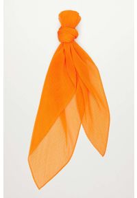 mango - Mango apaszka Blissi damska kolor pomarańczowy gładki. Kolor: pomarańczowy. Materiał: włókno. Wzór: gładki #4