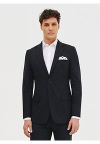 Pako Lorente - PAKO LORENTE – Granatowa marynarka garniturowa. Okazja: na studniówkę. Kolor: niebieski. Materiał: poliester, wiskoza, elastan. Styl: młodzieżowy, klasyczny #1