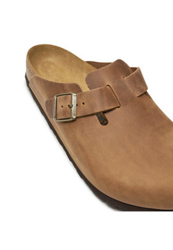 Birkenstock Klapki Boston Leoi 1028179 Brązowy. Kolor: brązowy. Materiał: skóra