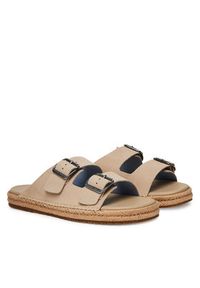 TOMMY HILFIGER - Tommy Hilfiger Espadryle Flex Jutte Hilfiger Suede Sandal FM0FM05503 Beżowy. Kolor: beżowy. Materiał: zamsz, skóra #3