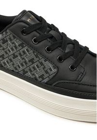 TOMMY HILFIGER - Tommy Hilfiger Sneakersy Vulc Leather Sneaker Monogram FW0FW08331 Czarny. Kolor: czarny. Materiał: skóra #5