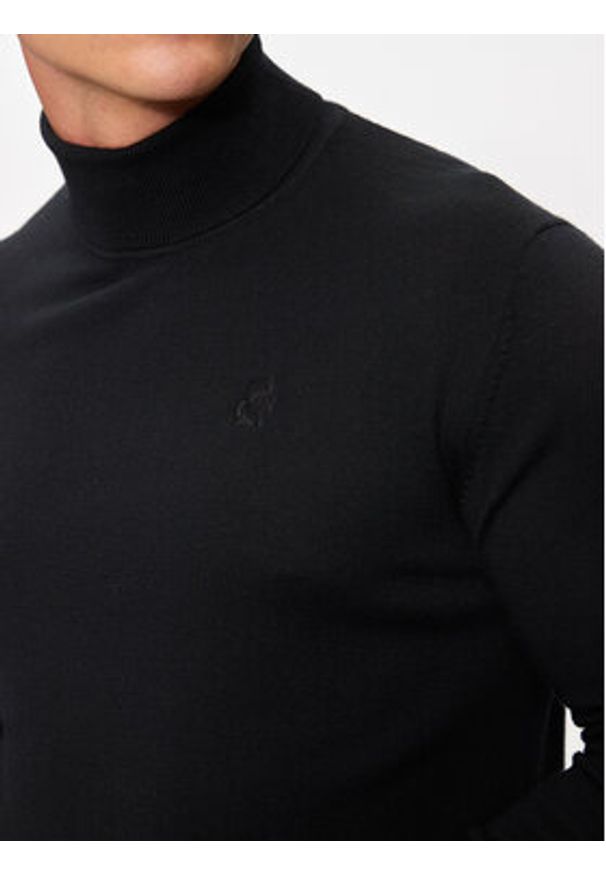 Karl Lagerfeld - KARL LAGERFELD Golf 655058 544399 Czarny Regular Fit. Typ kołnierza: golf. Kolor: czarny. Materiał: wełna