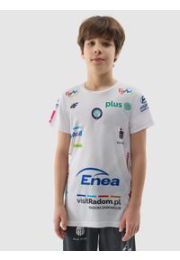 4f - 4F Koszulka replika domowa z sezonu 2023/2024 dziecięca 4F x Czarni Radom - multikolor 98/104. Okazja: do domu. Kolor: wielokolorowy. Materiał: dzianina. Długość rękawa: krótki rękaw. Wzór: nadruk. Sezon: lato