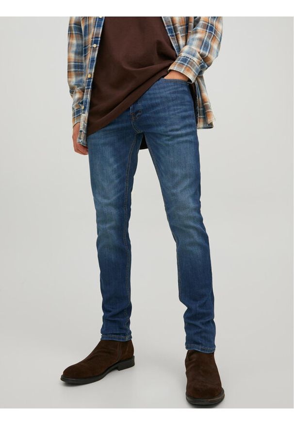 Jack & Jones Jeansy Glenn 12224987 Granatowy Slim Fit. Kolor: niebieski