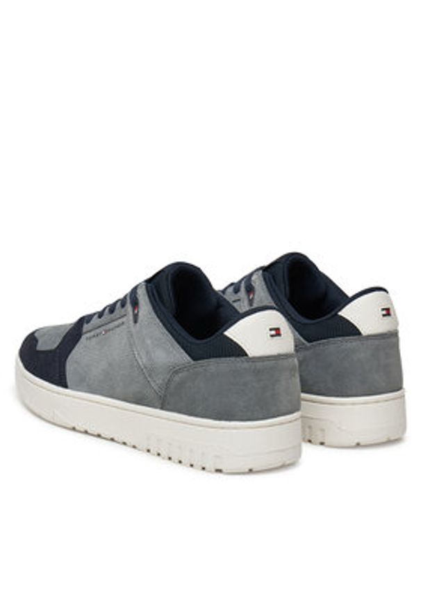 TOMMY HILFIGER - Tommy Hilfiger Sneakersy Basket Core Lite Suede FM0FM05519 Szary. Kolor: szary. Materiał: skóra, zamsz