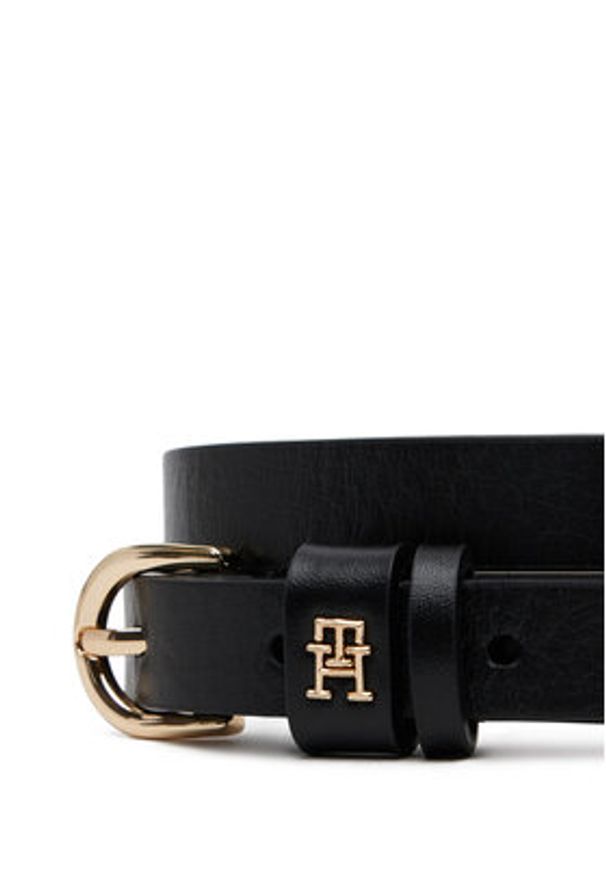 TOMMY HILFIGER - Tommy Hilfiger Pasek Damski Essential Effortless 1.5 AW0AW17246 Czarny. Kolor: czarny. Materiał: skóra