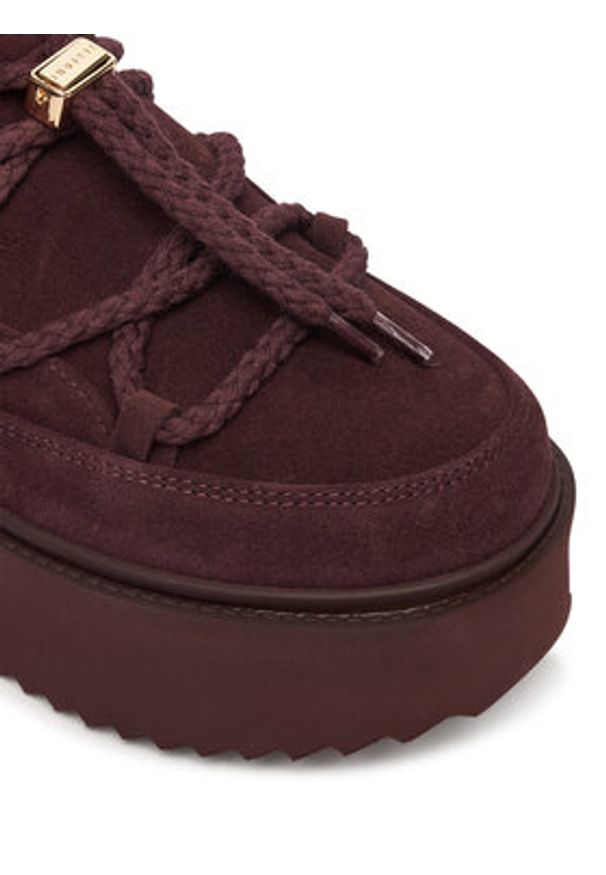 Inuikii Śniegowce Classic Low Platform 75204-004 Bordowy. Kolor: czerwony. Materiał: zamsz, skóra. Obcas: na platformie