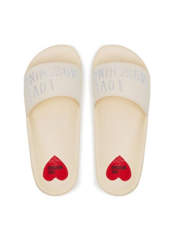 Love Moschino - LOVE MOSCHINO Klapki JA28122G0MI13110 Écru. Materiał: syntetyk