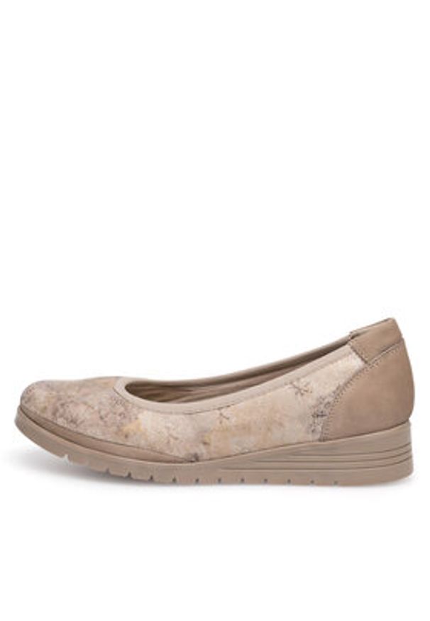 Go Soft Baleriny EST-TOMI-02 Beżowy. Kolor: beżowy. Materiał: skóra, zamsz