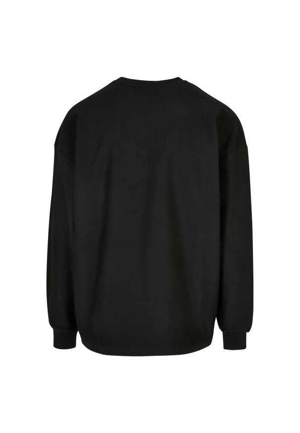 Urban Classics - Męska Bluza Z Frotte W Prążki. Kolor: czarny. Wzór: prążki