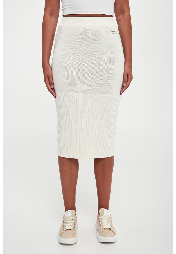 Armani Exchange - Spódnica midi wełniana ARMANI EXCHANGE. Materiał: wełna