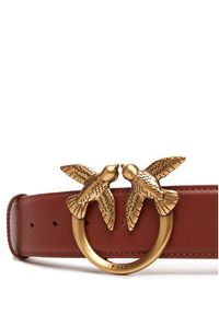 Pinko - PINKO Pasek Damski Love Berry H4 Belt AI 25-26 PLT01 100120 A0F1 Brązowy. Kolor: brązowy. Materiał: skóra #3