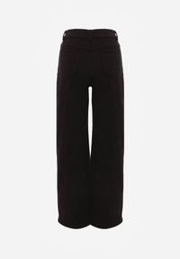 Renee - Czarne Szerokie Spodnie High Waist z Bawełny Rhethyphe. Stan: podwyższony. Kolor: czarny. Materiał: bawełna. Styl: elegancki #6