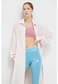 Adidas - adidas płaszcz kolor różowy. Kolor: różowy. Materiał: materiał #7