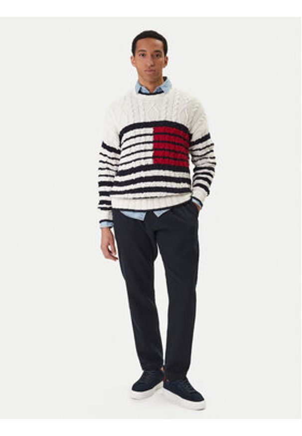 TOMMY HILFIGER - Tommy Hilfiger Sweter MW0MW42782 Écru. Materiał: bawełna