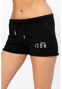 DSQUARED2 Czarne szorty damskie Icon, Rozmiar M. Kolor: czarny. Materiał: bawełna #5